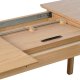 Bari matbord, m. fj&auml;rilsbordsskiva - naturlig ekfan&eacute;r och ektr&auml; (95x190-290)