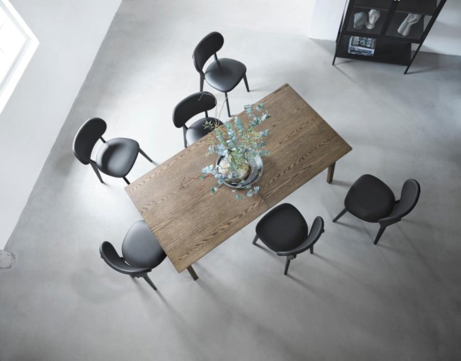 Bari spisebord, m. butterflybordplade - rgfarvet egefinér og egetr (95x190-290)