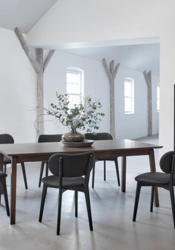 Bari spisebord, m. butterflybordplade - rgfarvet egefinér og egetr (95x190-290)