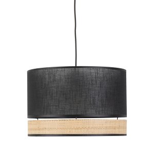 TK Paglia loftlampe 380 - sort stof og natur flet