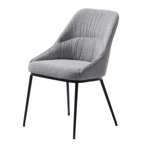 Meridian spisebordsstol - gr tweed polyester og sorte ben