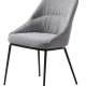 Esszimmerstuhl Meridian – graues Tweed-Polyester und schwarze Beine