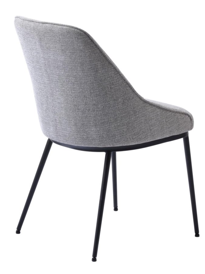 Esszimmerstuhl Meridian – graues Tweed-Polyester und schwarze Beine