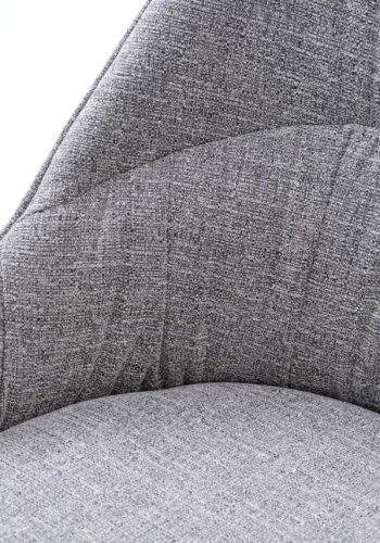 Esszimmerstuhl Meridian – graues Tweed-Polyester und schwarze Beine