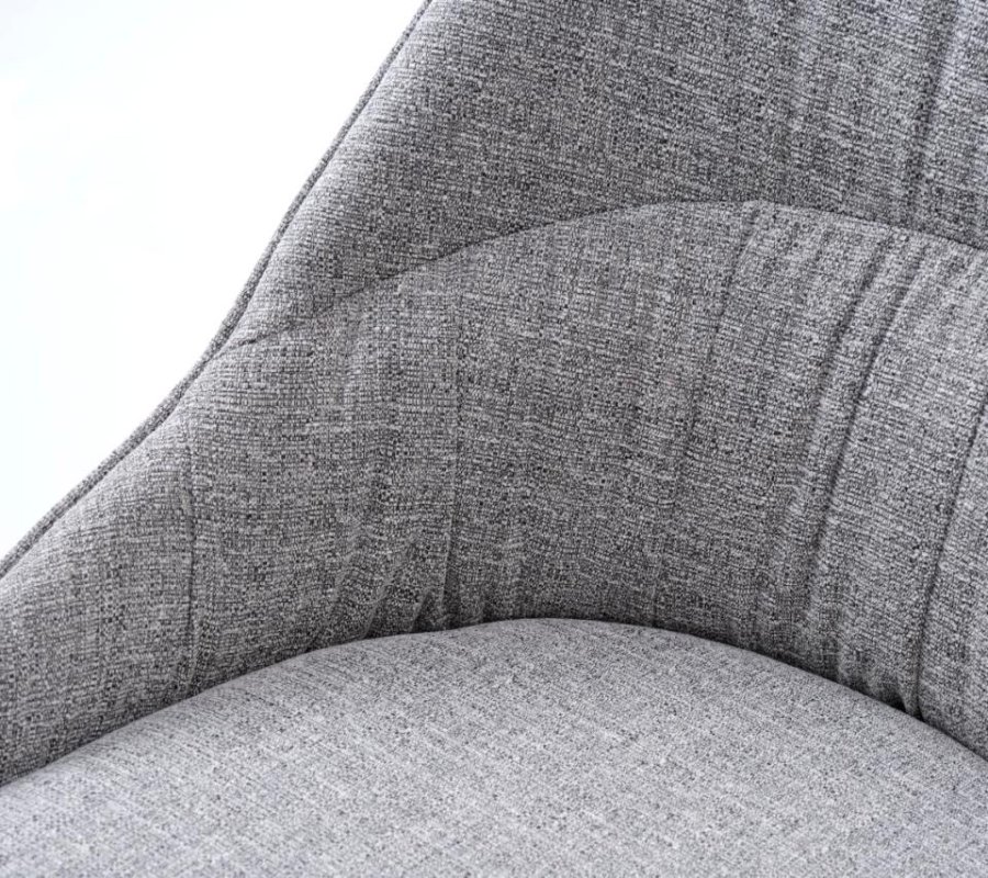 Esszimmerstuhl Meridian – graues Tweed-Polyester und schwarze Beine