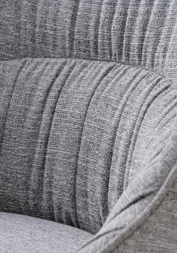 Esszimmerstuhl Meridian – graues Tweed-Polyester und schwarze Beine