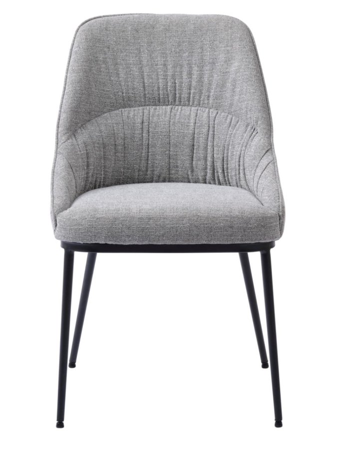 Esszimmerstuhl Meridian – graues Tweed-Polyester und schwarze Beine