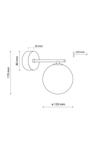 TK Ester vegglampe - svart glass og metall