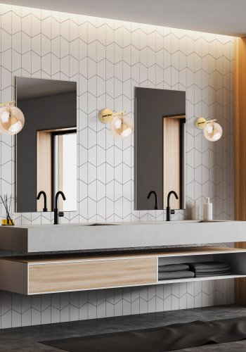 TK Estera vegglampe - gull glass og metall