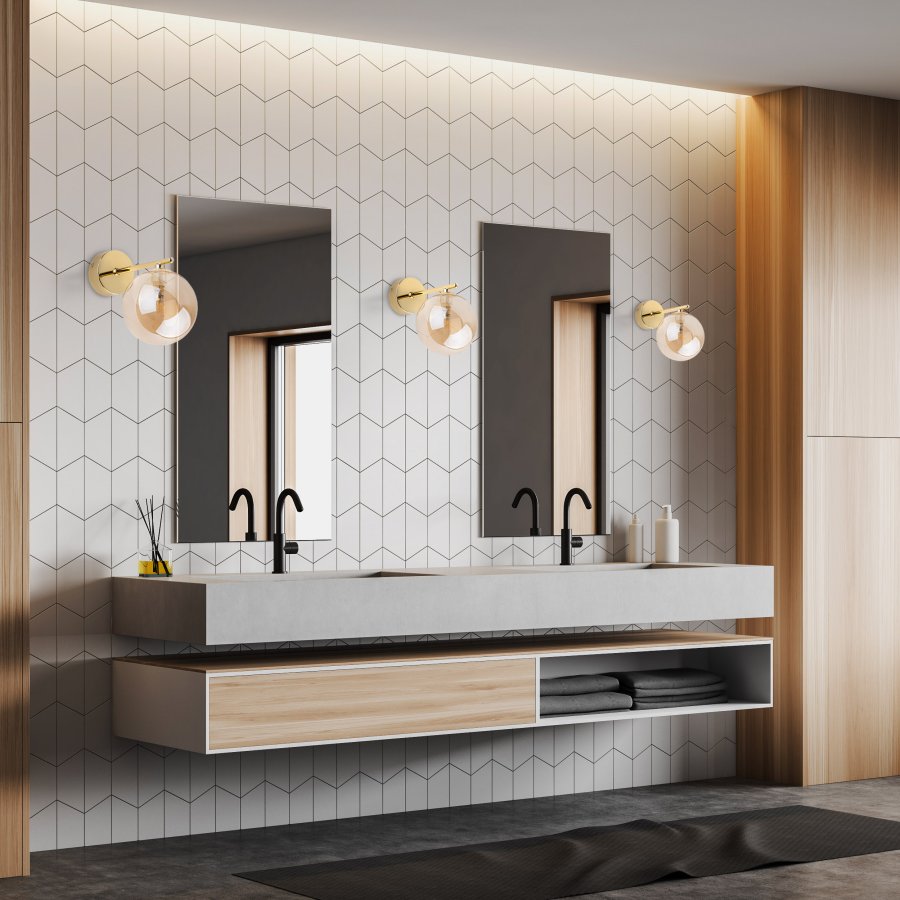 TK Estera vegglampe - gull glass og metall