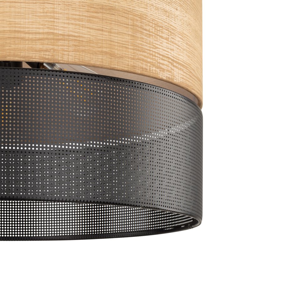 TK Nicol taklampe - naturfiner og sort PVC folie/metall