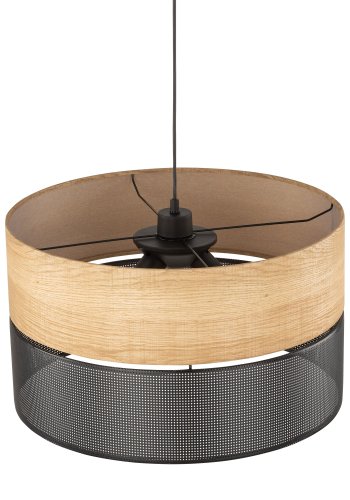 TK Nicol taklampe - naturfiner og sort PVC folie/metall