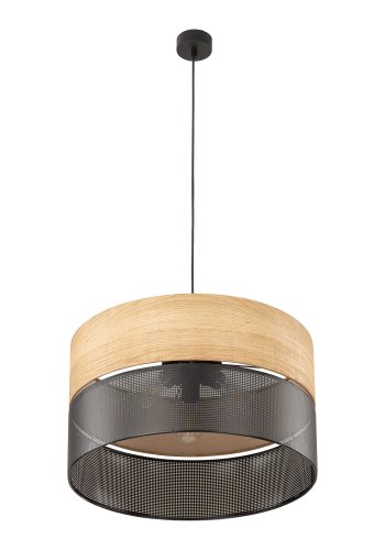 TK Nicol taklampe - naturfiner og sort PVC folie/metall