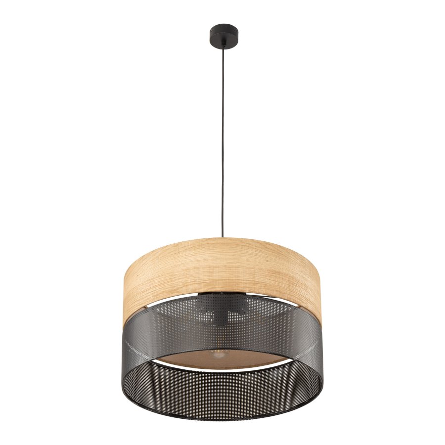 TK Nicol taklampe - naturfiner og sort PVC folie/metall