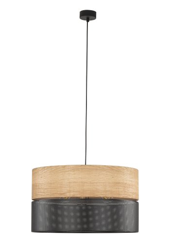 TK Nicol taklampe - naturfiner og sort PVC folie/metall