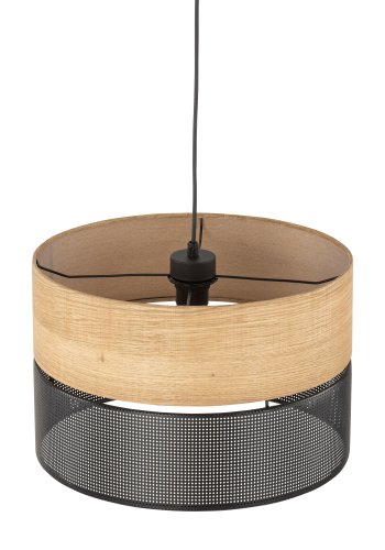 TK Nicol taklampe - naturfiner og sort PVC folie/metall