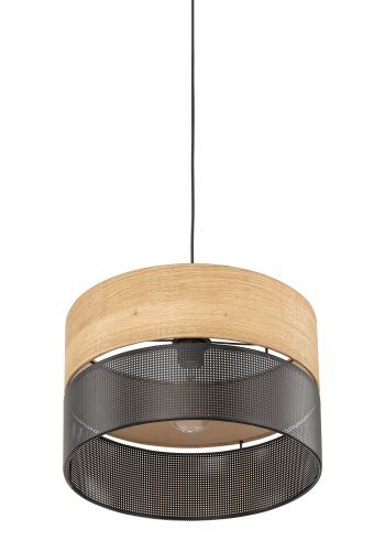 TK Nicol taklampe - naturfiner og sort PVC folie/metall