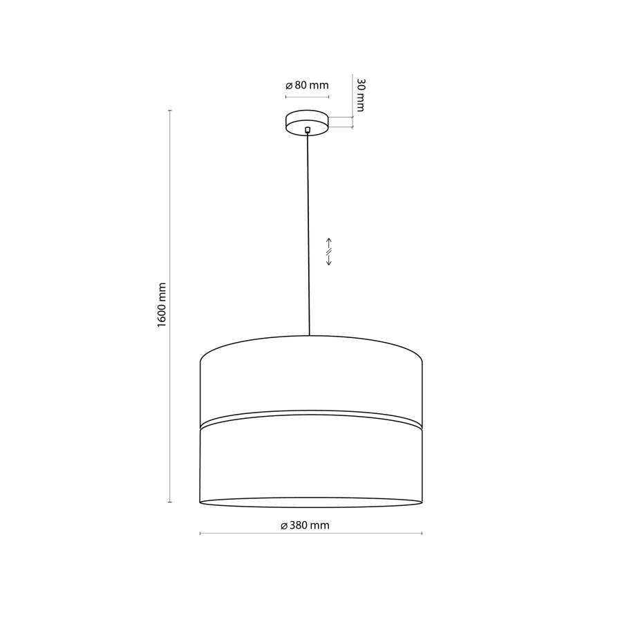 TK Nicol taklampe - naturfiner og sort PVC folie/metall