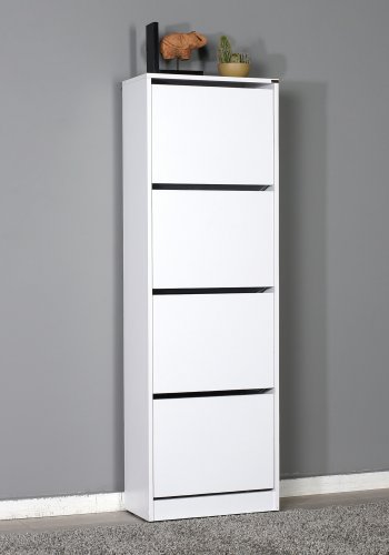 FUNZI LIVING SHC Schuhschrank, m. 4 Türen - weißes Melamin