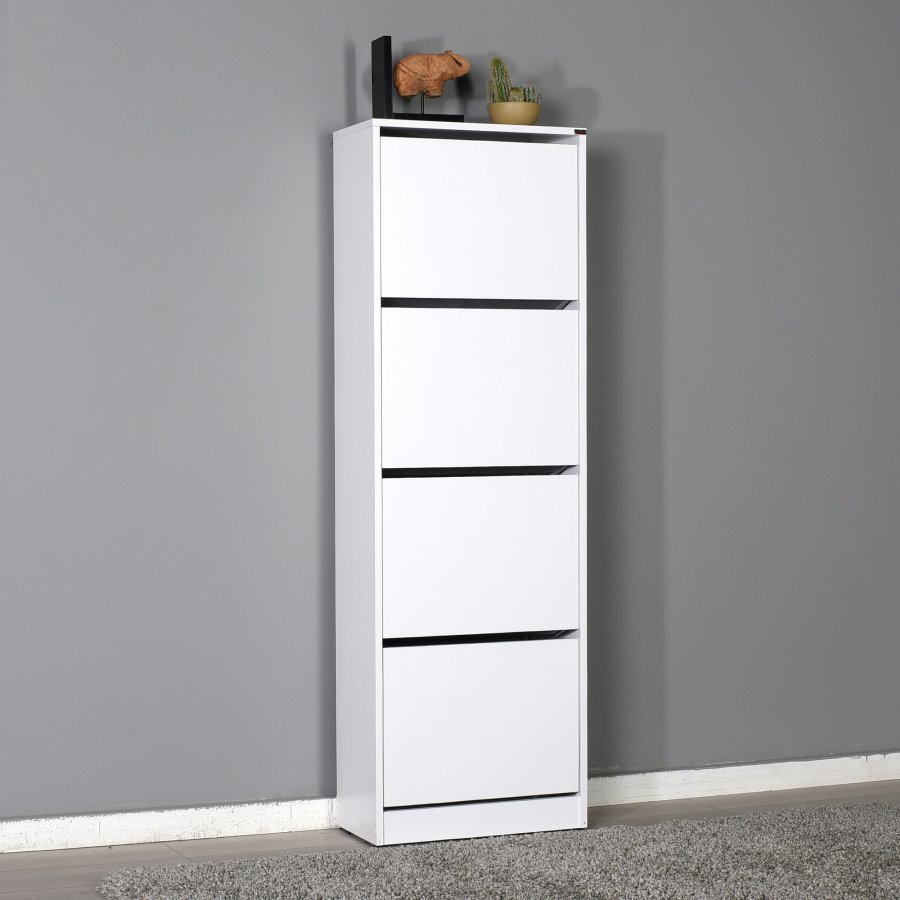 FUNZI LIVING SHC Schuhschrank, m. 4 Türen - weißes Melamin