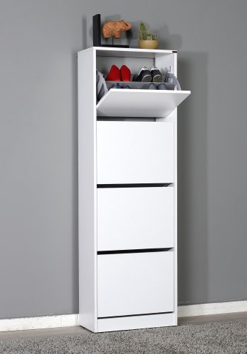 FUNZI LIVING SHC Schuhschrank, m. 4 Türen - weißes Melamin