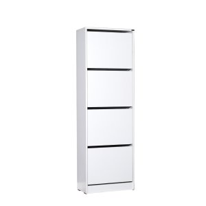 FUNZI LIVING SHC skoskab, m. 4 lger - hvid melamin