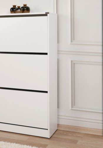 FUNZI LIVING SHC Schuhschrank, m. 3 Türen - weißes Melamin