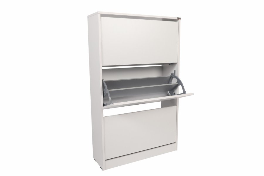 FUNZI LIVING SHC Schuhschrank, m. 3 Türen - weißes Melamin