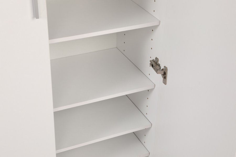 FUNZI LIVING SHC Schuhschrank, m. 2 Türen und Einlegeböden - weißes Melamin