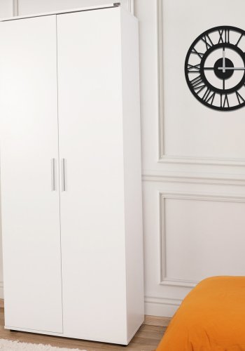 FUNZI LIVING SHC Schuhschrank, m. 2 Türen und Einlegeböden - weißes Melamin