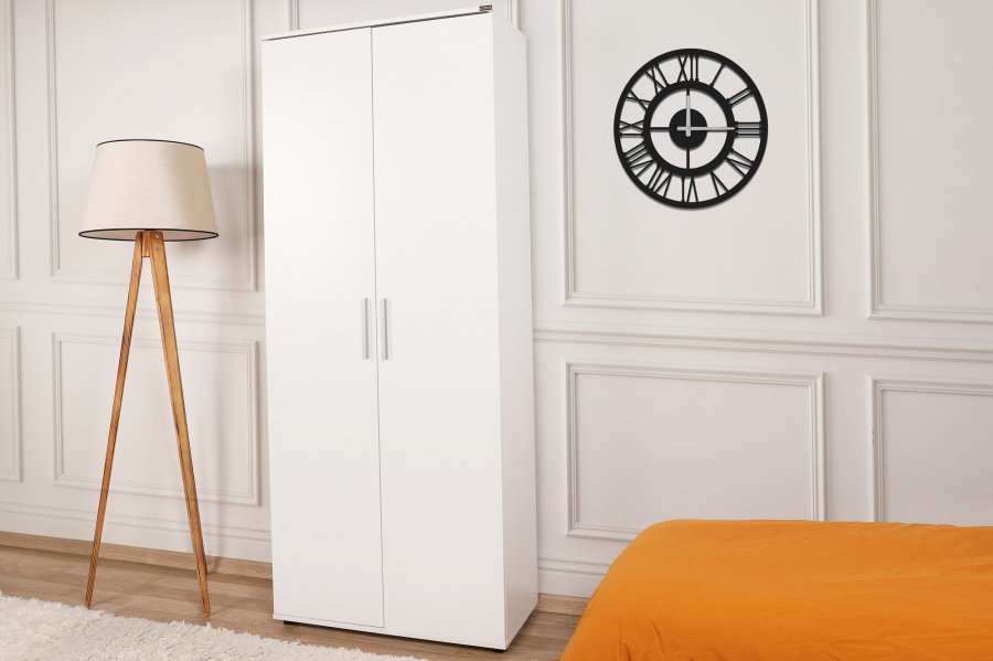 FUNZI LIVING SHC Schuhschrank, m. 2 Türen und Einlegeböden - weißes Melamin