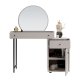 NORDVÄRK Tmu-712-Vv-1 sminkebord, med speil, 1 dr, 1 hylle, 2 skuffer - glass og melamin (108x47)