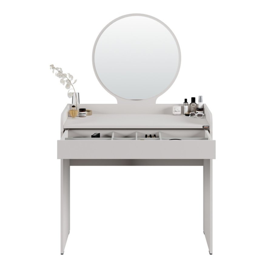 NORDVÄRK Tmu-701-Vv-1 sminkebord, m. speil, 1 skuff - melamin (90x47)