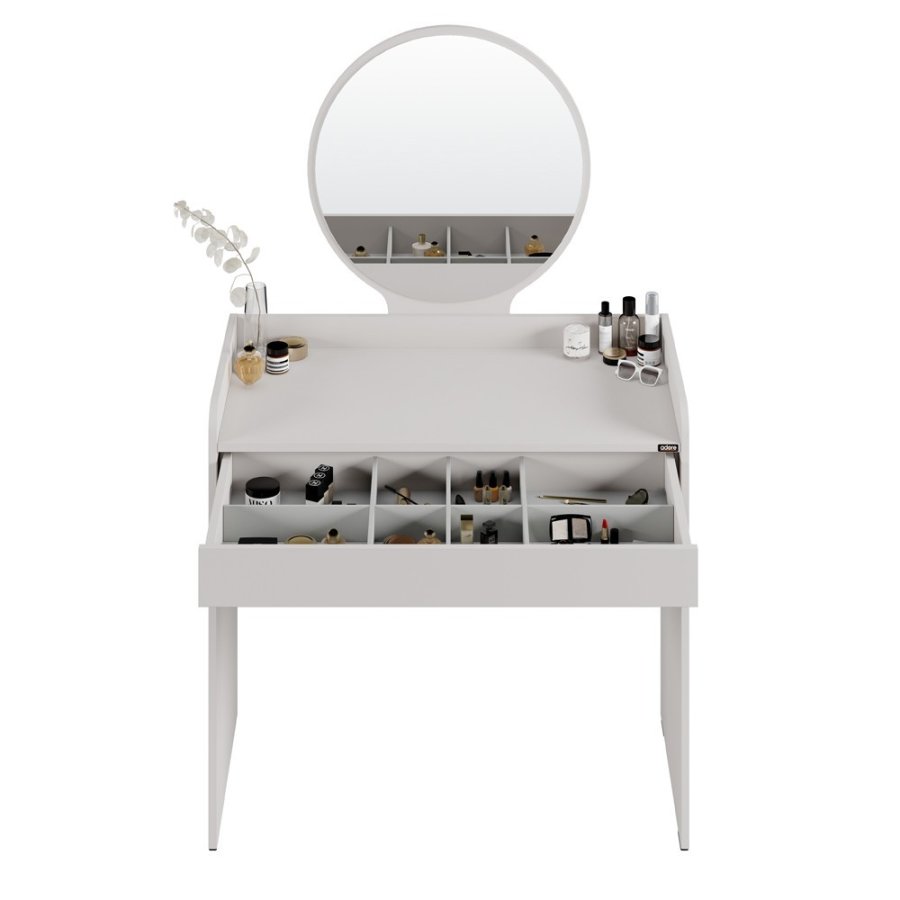 NORDVÄRK Tmu-701-Vv-1 sminkebord, m. speil, 1 skuff - melamin (90x47)