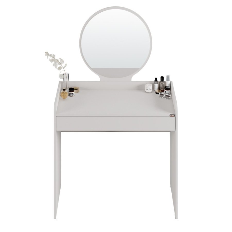 NORDVÄRK Tmu-701-Vv-1 sminkebord, m. speil, 1 skuff - melamin (90x47)