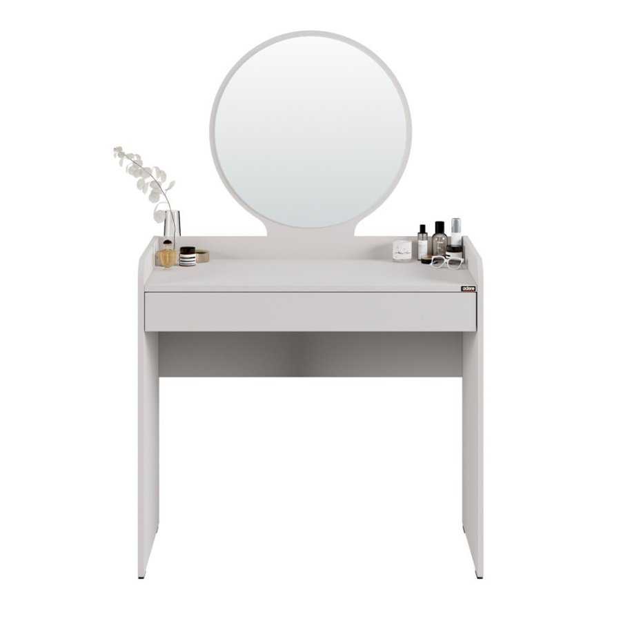 NORDVÄRK Tmu-701-Vv-1 sminkebord, m. speil, 1 skuff - melamin (90x47)