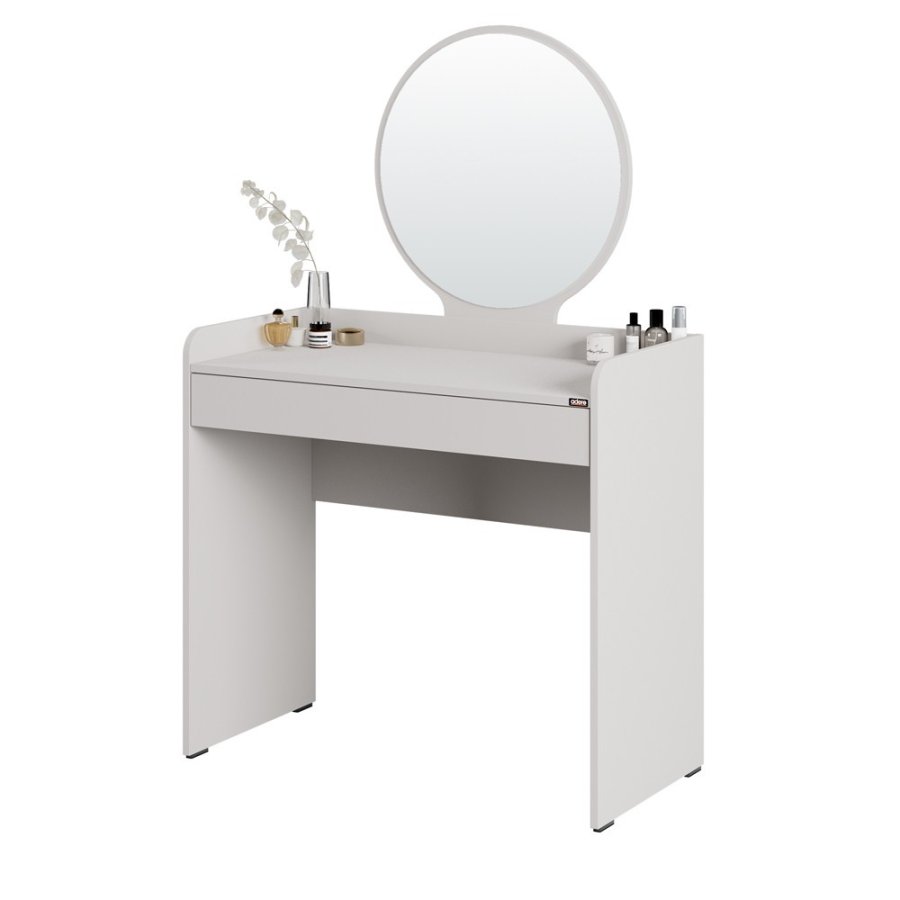 NORDVÄRK Tmu-701-Vv-1 sminkebord, m. speil, 1 skuff - melamin (90x47)