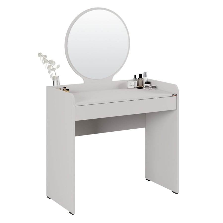 NORDVÄRK Tmu-701-Vv-1 sminkebord, m. speil, 1 skuff - melamin (90x47)