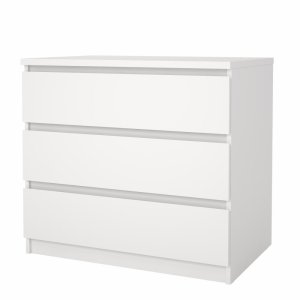 TVILUM Naia kommode, m. 3 skuffer - hvid sp�nplade (B: 77 cm)