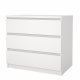 TVILUM Naia kommode, m. 3 skuffer - hvid sp�nplade (B: 77 cm)