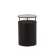 VENTURE DESIGN Bovall sidebord, rundt - klart glass og svart metall/asketre (37)