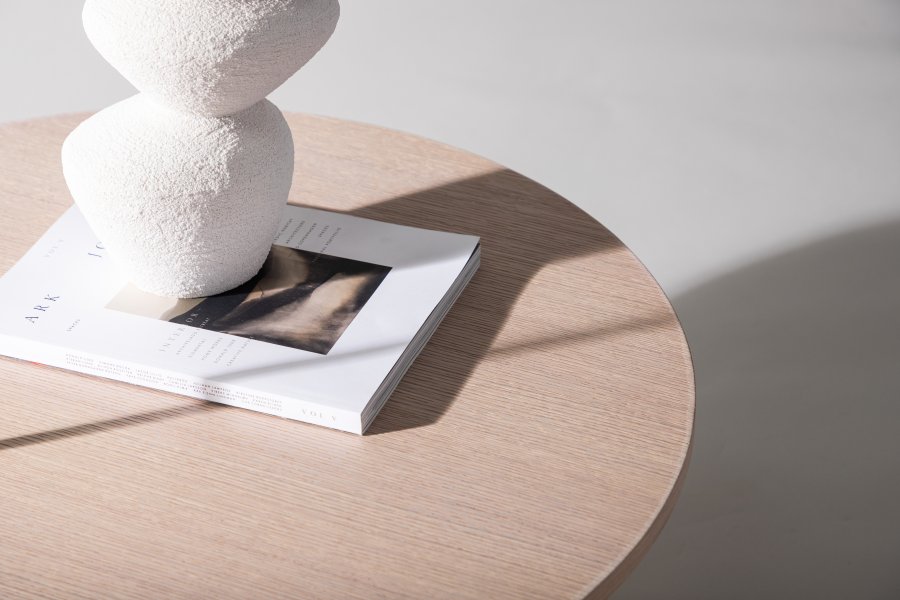 VIND COLLECTION Askerön salongbord, rundt - hvitkalket finer (80)