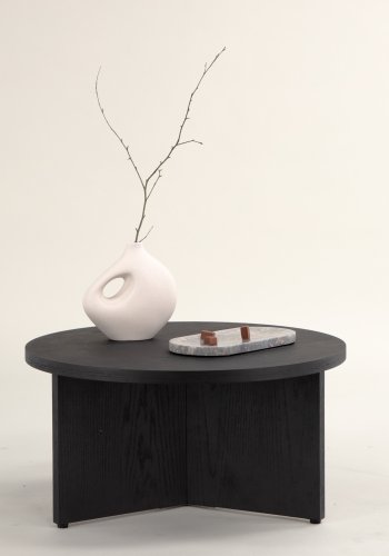 VIND KOLLEKSJON Saltö Stort salongbord, rundt - svart finer (85)