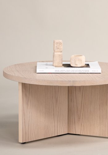 VIND KOLLEKSJON Saltö Stort salongbord, rundt - hvitkalket finer (85)