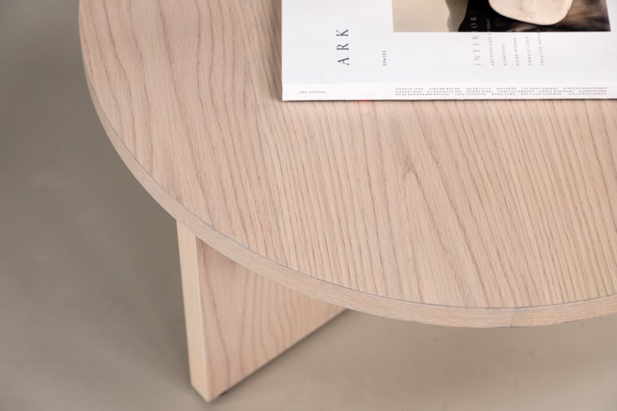 VIND KOLLEKSJON Saltö Stort salongbord, rundt - hvitkalket finer (85)