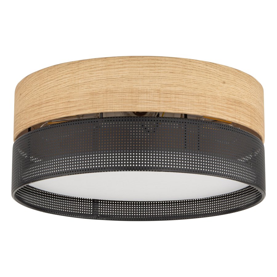 TK Nicol taklampe - naturfiner og sort PVC folie/metall