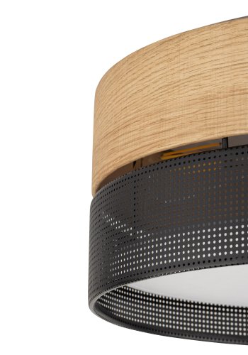 TK Nicol taklampe - naturfiner og sort PVC folie/metall