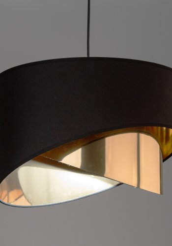 TK Grant taklampa - svart tyg och guldfolie