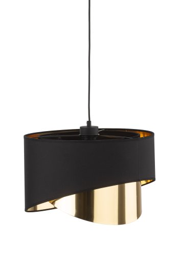 TK Grant taklampa - svart tyg och guldfolie
