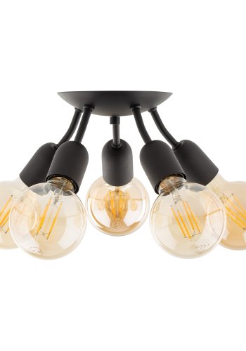 TK Rubio taklampe, med plass til 5 prer - sort metall